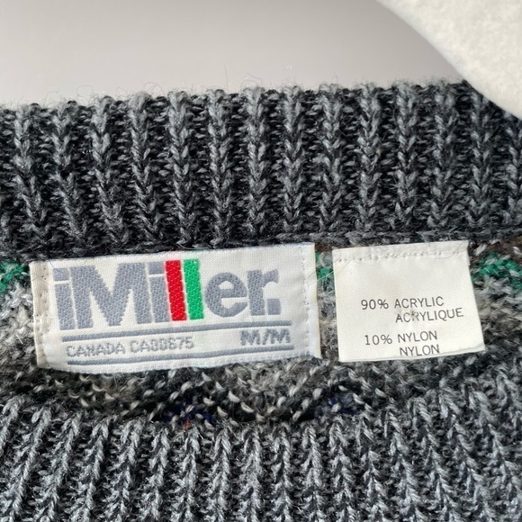 [M] Men’s Vintage Multi Coloured Coogie Style Long Sleeve Sweater Oversized - Picture 10 of 10